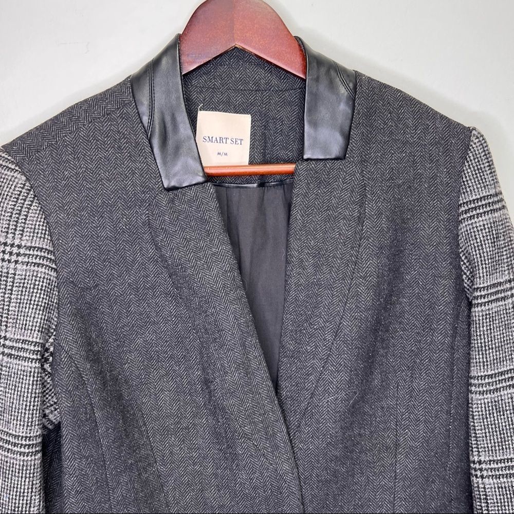 𝅺SMART Set Grey & Black Wool Blazer Size M - Picture 3 of 11